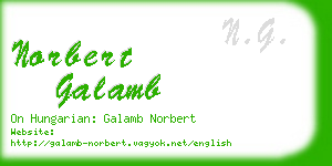 norbert galamb business card